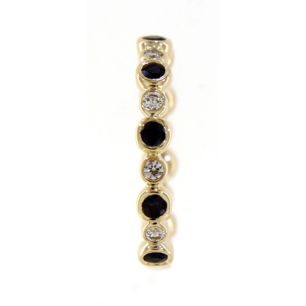 Real Diamond Fancy Daily Wear Blue Sapphire Band - Picture 3 of 7